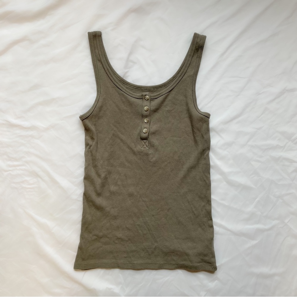AE Button Front Tank Top